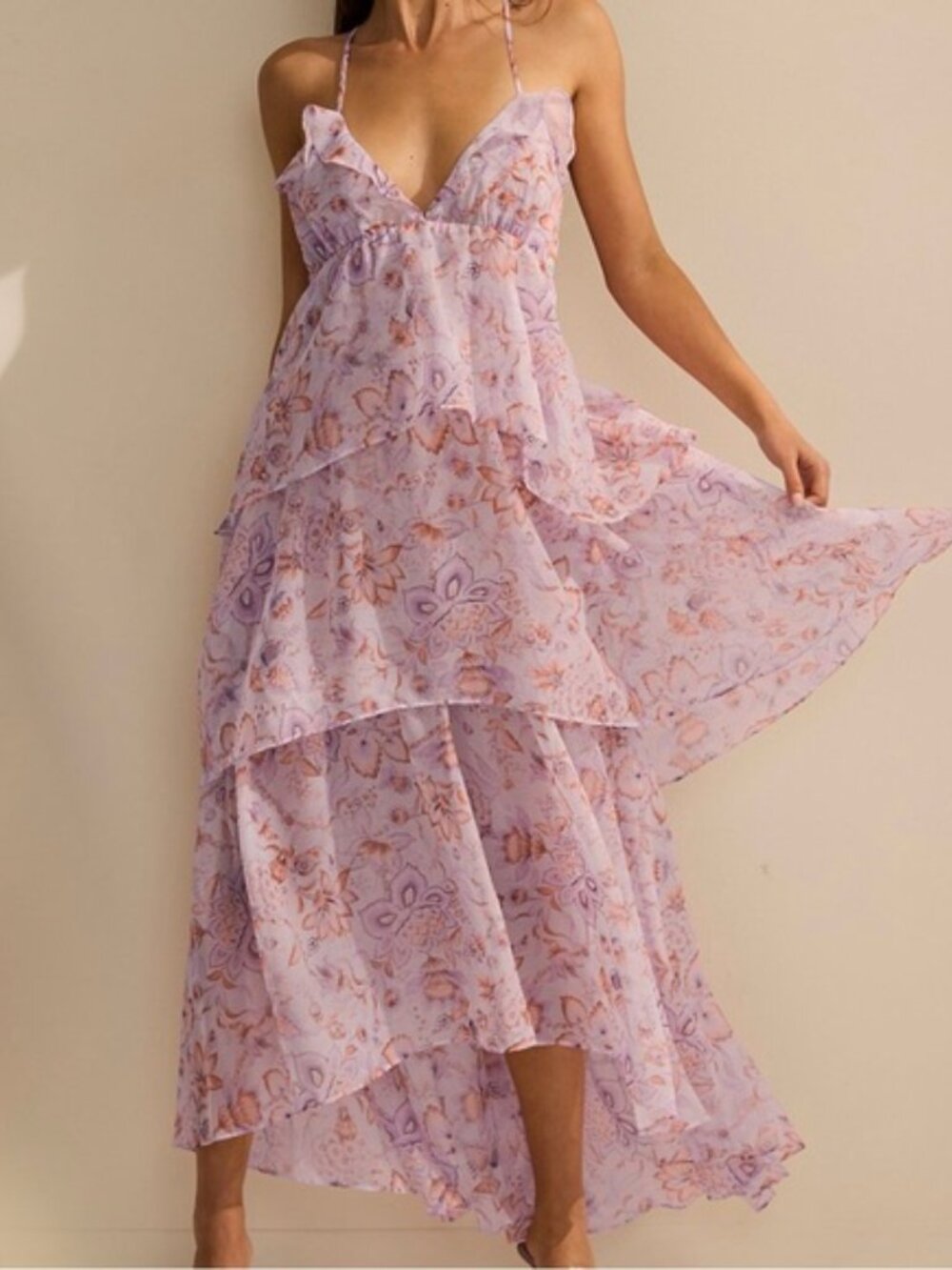 New Victoria’s Secret Paisley Floral Layered Long Dress Blossom size Medium - Picture 7 of 7